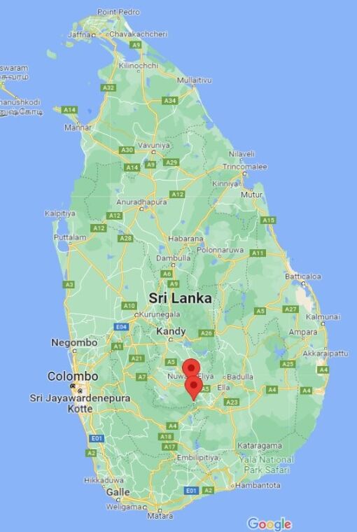 nuwara eliya map google map of nuwaraeliya