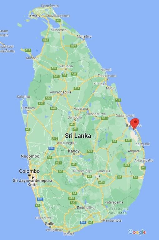 batticaloa google map view batticaloa google map view