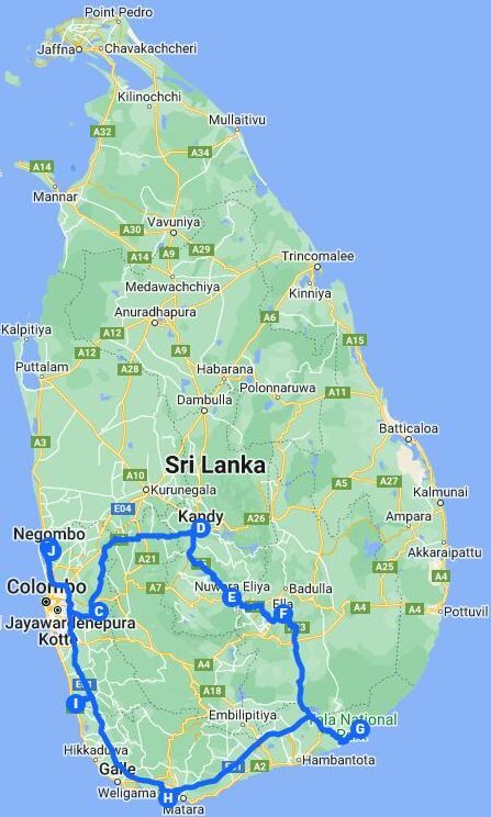 8 Days Hill country,Wild life & Beach Sri Lanka Tour Itinerary