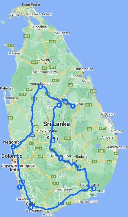 12 Days Cultural Triangle,Nature & Beaches Sri Lanka Tour Itinerary