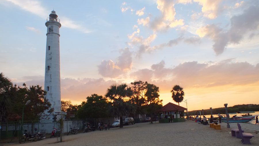 evening time batticaloa lighthouse