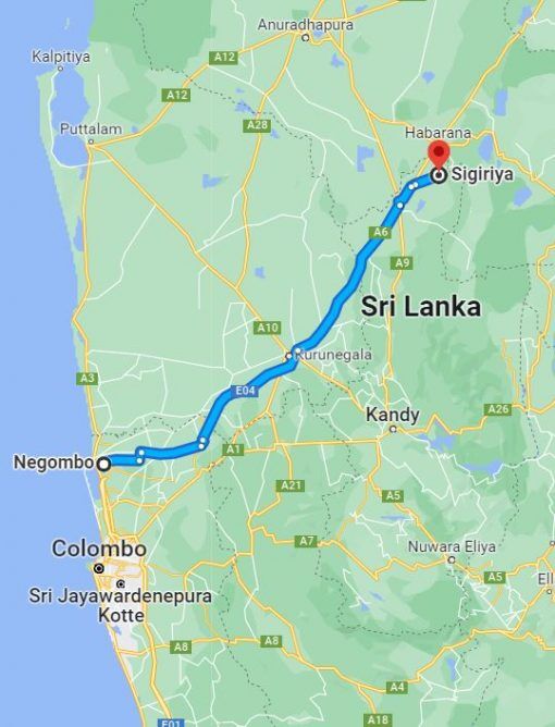 Negombo City to Sigiriya City Transfer