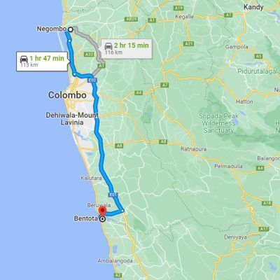 Negombo City to Bentota City Transfer