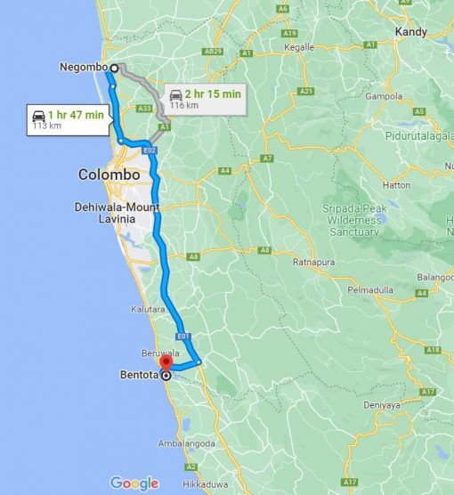 Negombo City to Bentota City Transfer