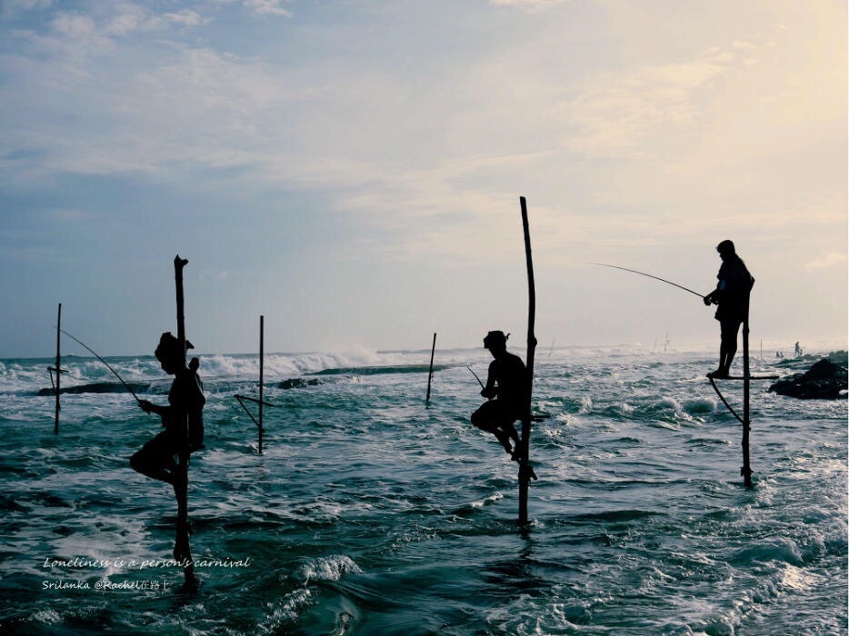 Stilt Fishing is a traditional style at Mirissa Stilt Fishing is a traditional style at Mirissa