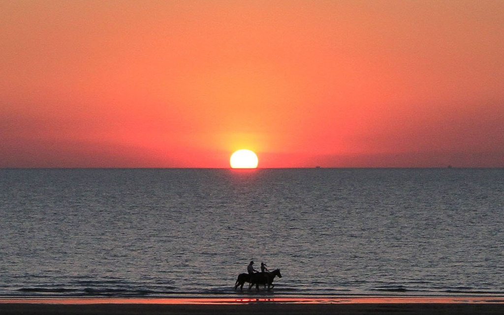 Horse_Riding_at_Sunset_-_Dry_Season_-_Casuarina_Beach,_Darwin