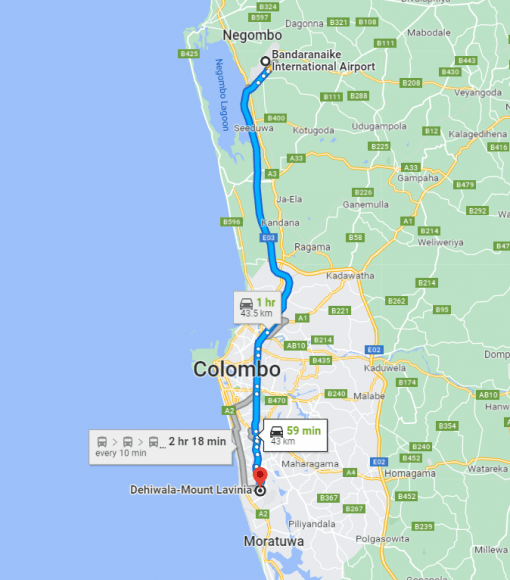 Colombo Airport to Dehiwala - Mount Lavinia Transfer