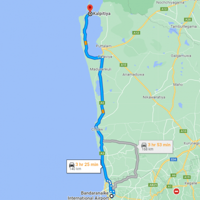 Colombo Airport to Kalpitiya Transfer