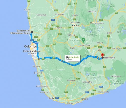 Colombo Airport To Wellawaya Transfer Via Bandaragama