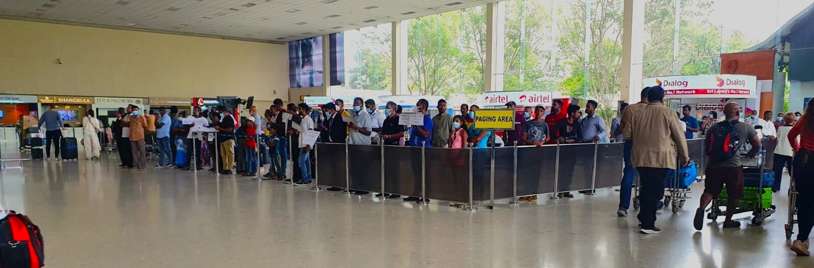 Colombo Ariport Paging Area Colombo airport paging board or placard or airport pickup board, Colombo Airport Paging area