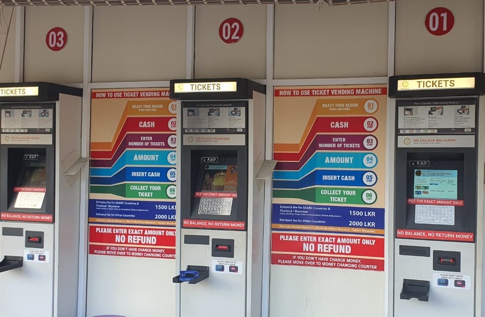 Ticket machines in Tooth relic temple Ticket machines in Tooth relic temple