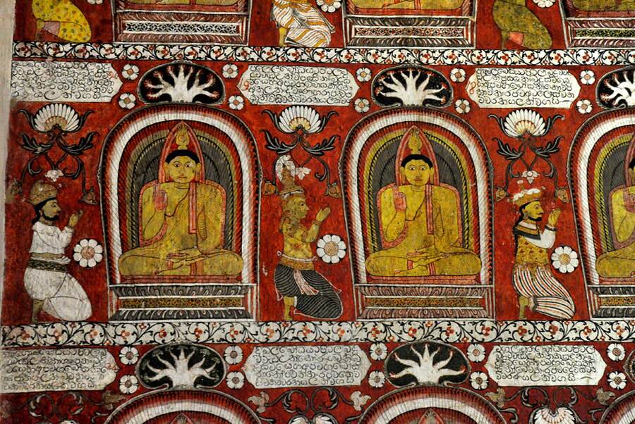 lankathilaka temple paintings of buddha statue lankathilaka temple paintings of old time