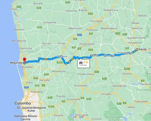 Kandy City to Negombo City Transfer